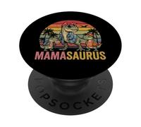 Mamasaurus con niños Retro Mamá Dinosaurio Familia Día de la Madre PopSockets PopGrip Adhesivo