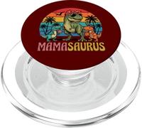 Mamasaurus of Two Kids Lindo Dino Familia Día de la Madre Retro PopSockets PopGrip para MagSafe