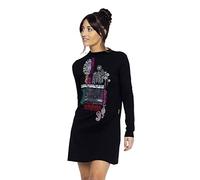 Mamatayoe Arabesque Vestido para Mujer Color Negro, Manga Larga y Bordado Delantero