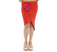 Mamatayoe Falda Pimpinela para Mujer en Color Rojo de Tubo Floral