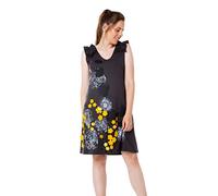 Mamatayoe Vestido Estrellas para Mujer, Manga Corta, Escote Pico, Gris, Talla M