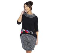 Mamatayoe Vestido Pantomima para Mujer, Manga Tres Cuartos, Escote Cuello Vuelto, Combinados, Talla L
