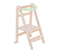 Mamatoyz 08F Mint Fold Mint Torre didattica Montessori pieghevole Multiuso Torre didattica in Legno di betulla Naturale con 3 altezze regolabili Senza spigoli VIVI con bordi arrotondati