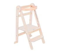 Mamatoyz 08FNAT Torre Fold de Aprendizaje Montessori de Madera Plegable Torre de Aprendizaje de Madera de Abedul Natural Multiusos Plegable con 3 Alturas Ajustables