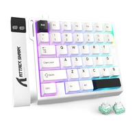 MAMBASNAKE ATTACK SHARK M36 HE Teclado Gaming Una Mano 8000Hz Rapid Trigger, 36 Teclas Cable Interruptor Magnético, Precisión RT 0,01mm, SOCD & DKS, Retroiluminación RGB, Para PC/Mac/FPS, Blanco