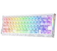 MAMBASNAKE Attack Shark R68 HE Teclado Rapid Trigger Fibra de Carbono, Cableado 8KHz Magnético, Precisión RT 0,005mm, Teclas Carbono Forjado, Amortiguación Acústica 6 Niveles, Dual Driver, Blanco