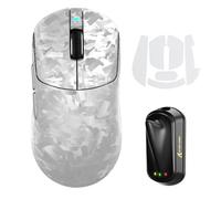 MAMBASNAKE ATTACK SHARK RS3 ULTRA Ratón Gaming Inalámbrico Fibra De Carbono, MCU Nordic 54L15, Sensor PAW3955MAX, Hasta 52000 DPI, Doble 8000Hz, 66g Ultraligero, Dongle Shark-Fin, for PC/MAC, Plata