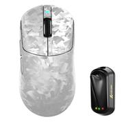 MAMBASNAKE ATTACK SHARK RS3 ULTRA Ratón Gaming Inalámbrico Fibra De Carbono, MCU Nordic 54L15, Sensor PAW3955MAX, Hasta 52000 DPI, 66g Ultraligero, Doble 8000Hz, Dongle Shark-Fin, for PC/MAC, Plata