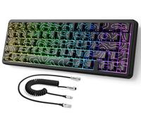 MAMBASNAKE Attack Shark X65 HE Teclado de Gatillo Rápido, Precisión RT de 0,01mm, 8 KHz, Interruptor Magnético del 60% con Cable de 8KHz, Accionamiento Ajustable, SnapTap, para PC/Mac, Contorno Negro