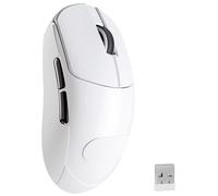 MAMBASNAKE Attack Shark X8PLUS Ratón Inalámbrico para Juegos, Sensor PixArt PAW3395PRO, 40000 dpi, Bluetooth/2,4 GHz/Cable, 55g Superligero, Dual-Layer PTFE Feet, para PC/Xbox/Mac, White with Tape
