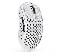 MAMBASNAKE M2 Ratón Gaming Inalámbrico Fibra de Carbono, 41g Superlight, 40000 dpi, Chip BK52820, Sensor PAW3395PRO, Patines de PTFE, Capa Ice-Feel, BT/2.4G/Cableado, PC/Mac, Blanco