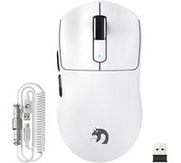 MAMBASNAKE M3 39g SUPERLIGHT Ratón Inalámbrico para Juegos con Cable en Espiral, Sensor PixArt PAW3395PRO, Hasta 40,000DPI, Bluetooth/2,4Ghz Wireless/Wired,200h de Batería,para PC/Xbox/PS/Mac (Blanco)