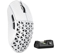 MAMBASNAKE M5 Ultra de Fibra de Carbono Ratón Inalámbrico para Juegos de 8000Hz con Hasta 42000 DPI, 39g Ultraligero, Sensor PAW3950MAX, Chip Nordic 52840, 2,4GHz/BT/Wired, para PC/Xbox/PS/Mac- Blanco
