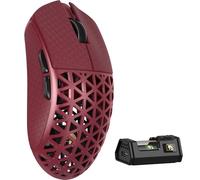 MAMBASNAKE M5 Ultra de Fibra de Carbono Ratón Inalámbrico para Juegos de 8000Hz con hasta 42000 dpi, 39g Ultraligero, Sensor PAW3950MAX, Chip Nordic 52840, 2,4GHz/BT/Wired, para PC/Xbox/PS/Mac- Rojo