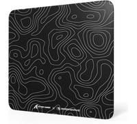 MAMBASNAKE x ATTACK SHARK CM05 Contour Glass Hard Gaming Mousepad,Nano-Micro-Etched Texture,Smooth Glass Surface,High Accuracy,Fast-Moving,Anti-Scratch, PU Leather Non-Slip Base, Large Size(450×400mm)