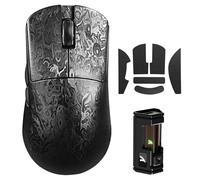 MAMBASNAKE x ATTACK SHARK R11ULTRA Ratón inalámbrico para juegos de fibra de carbono, 8000 Hz, 49 g superligero, 42000 DPI, sensor PAW3950MAX, chip Nordic 52840, revestimiento de hielo nano-metal