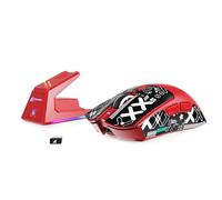 MAMBASNAKE x Attack Shark X1 Ratón Ligero para Juegos FPS con Base de Carga, 49g Superlight, Sensor PAW3395 Pro 40K dpi, Tasa de Sondeo de 1000Hz, BT/2,4G Inalámbrico/Cable, PC/Mac - Rojo