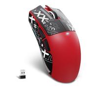 MAMBASNAKE X ATTACK SHARK X11SE Ratón inalámbrico para juegos,22000 DPI,sensor PixArt PAW3311,BT/2,4G/cable,peso ligero de 59g con cinta,clics 2000W,aceleración 40G,larga batería,para Win/Mac-Rojo