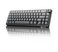 MAMBASNAKE X ATTACK SHARK X66 65% Teclado Mecánico Inalámbrico Con Perilla, Teclado Para RGB con Junta Intercambiable 60%, BT/2,4 G/USB-C, Interruptor Lineal, Teclas PBT Impresas Lateral-Moonlit Night