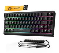 MAMBASNAKE x Attack Shark X68HE Teclado mecánico con Interruptor magnético de gatillo rápido, accionamiento Ajustable de 0,01 mm, Teclado para Juegos con Cable en Espiral, 8000 Hz, SOCD,RGB(Negro)