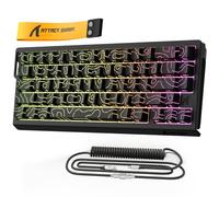 MAMBASNAKE x Attack Shark X68HE Teclado mecánico con Interruptor magnético de gatillo rápido, Teclado para Juegos con Cable en Espiral, precisión RT de 0,01 mm, 8 KHz, SOCD, RGB(Contornos Negros)