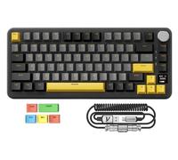 MAMBASNAKE x Attack Shark X85PRO Teclado Mecánico con Junta, Teclado para Juegos 75% Inalámbrico con TFT Screen y CNC Knob, 2,4Ghz/BT5.1/USB-C, 5 Layer Padding, Hot-Swap Linear Switch,para PC,Mac,QMK