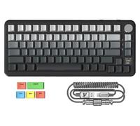 MAMBASNAKE x ATTACK SHARK X85PRO Teclado Mecánico con Junta, Teclado para Juegos 75% Inalámbrico con TFT Screen y Knob, PBT Side-Printed Keycap, 2,4Ghz/BT5.1/USB-C, Hot-Swap Linear Switch, para PC,MAC