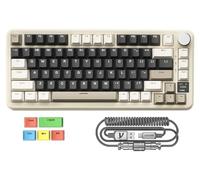 MAMBASNAKE x Attack Shark X85PRO Teclado Mecánico con Junta, Teclado para Juegos 75% Inalámbrico con TFT Screen y CNC Knob, 2,4Ghz/BT5.1/USB-C, 5 Layer Padding, Hot-Swap Linear Switch,para PC,Mac,QMK
