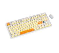 MAMBASNAKE x Attack Shark X87 Ultra Teclado Gaming Inalámbrico, 8000Hz, Tri-Modo TKL 80% Mecánico RGB, 10000mAh, Hot-Swap, Switch Lineales, Pantalla, Keycaps Transparentes - Naranja