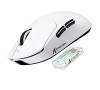 MAMBASNAKE x Attack Shark X8ULTRA 8000Hz 55g Ratón Gaming Inalámbrico, 42000 dpi, PAW3950MAX, Nordic 52840, Revestimiento Refrescante, BT/2.4G/Cableado, Configuración Web, para Manos Grandes, Blanco