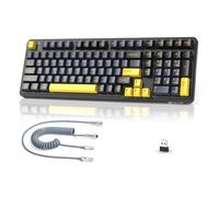 MAMBASNAKE x Attack Shark X98 - Teclado mecánico con 102 teclas, inalámbrico para juegos con cable en espiral, 2.4G/BT/USB-C, interruptor intercambiable en caliente, RGB, NKRO para Windows/Mac (negro)
