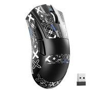 MAMBASNAKE X ATTACKSHARK V3 Ratón inalámbrico para Juegos con Cinta,diseño Dividido para diestros,Ligero 65g,hasta 25000 PPP,1000Hz,Sensor PAW3311,2,4G/BT/con Cable,500mAh,Controlador Web-Negro