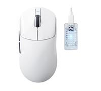 MAMBASNAKE X ATTACKSHARK X8ULTIMATE Ratón inalámbrico para Juegos y Cinta Antideslizante,Sensor PAW3950MAX,tasa de sondeo de 8K,Ultraligero de 59g,BT/2.4G/USB-C,42000DPI,800mAh,Controlador Web-Blanco