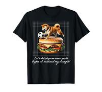 Mame Shiba Inu Fútbol Hamburguesa Lindo Perro Japonés Kawaii Camiseta