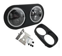 MAMEFVBB Faro Motocicleta Faro Delantero Para Road Para Glide 2004-2013 Accesorios Faros Delanteros LED Doble Proyector Motocicleta Dobles 2 Pulgadas Alto/bajo(B Black)