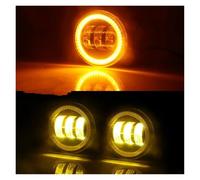 MAMEFVBB Faros antiniebla Para Mitsubishi Para Outlander Para Pajero L200 Colt Endeavour Galant Lancer Luz Antiniebla Angel Eye Lente Lámpara Conducción Antiniebla DRL H11(Yellow and Yellow)
