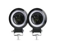 MAMEFVBB Faros antiniebla Para Motocicletas Para Jeeps Vehículos Todo Terreno SUV Luces Conducción Angel Eyes 12 V 24 V Luz Trabajo 3 Pulgadas Faros Delanteros Cuadrados Halo(2pcs white and blue)