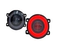MAMEFVBB Faros antiniebla Para Piezas Automóvil Civic, Luces Antiniebla Angel Eye, Luces Circulación Diurna Dinámicas Con Bombilla LED, Lámparas Parachoques Delantero(Rojo)