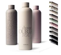 MAMEIDO Botella termica 750 ml, Botella agua acero inoxidable antigoteo, Botella agua termica sin BPA, Botella termo para bebidas frías y calientes (Striving Me)