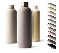 MAMEIDO Botella termica 750 ml (Taupe Grey Gold) | 12h caliente/24h frío, antigoteo y sin BPA, apta para bebidas con gas - botella agua acero inoxidable para deporte o escuela
