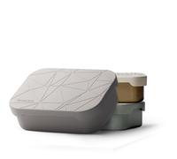 MAMEIDO Fiambrera acero inoxidable 1200 ml, compartimentos flexibles y tapa de silicona, lunch box adultos, bento box kids, lonchera para niños (Taupe Grey)