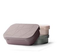 MAMEIDO Fiambrera acero inoxidable 1200 ml, compartimentos flexibles y tapa de silicona, lunch box adultos, bento box kids, lonchera para niños (Powder Blush)