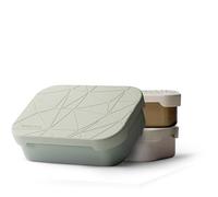 MAMEIDO Fiambrera acero inoxidable 800 ml, compartimentos flexibles y tapa de silicona, lunch box adultos, bento box kids, lonchera para niños (Desert Sage)