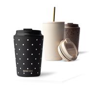 MAMEIDO Termo Café 350 ml (Midnight Muse) | 4h caliente/8h frío, a prueba de fugas y sin BPA con tapa abatible - vaso termico para llevar de acero inoxidable para café