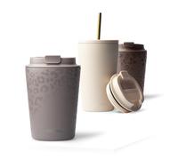 MAMEIDO Termo Café 350 ml (Sleek Leo) | 4h caliente/8h frío, a prueba de fugas y sin BPA con tapa abatible - vaso termico para llevar de acero inoxidable para café