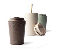 MAMEIDO Termo Café 350 ml (Wild Allure) | 4h caliente/8h frío, a prueba de fugas y sin BPA con tapa abatible - vaso termico para llevar de acero inoxidable para café