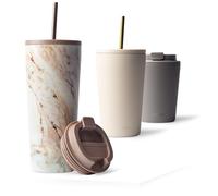 MAMEIDO Termo Cafe con pajita 700 ml (Pearl Marble)