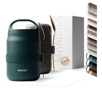 MAMEIDO Termo para Comida 800 ml, vaso de yogur para llevar de acero inoxidable, vaso térmico a prueba de fugas, fiambrera sin BPA, recipiente para mantener caliente (Ocean Bloom)