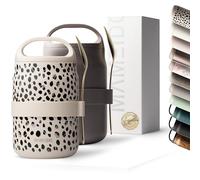 MAMEIDO Termo para Comida 800 ml, vaso de yogur para llevar de acero inoxidable, vaso térmico a prueba de fugas, fiambrera sin BPA, recipiente para mantener caliente (Almond Flakes)