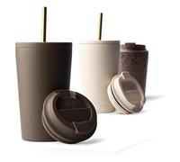 MAMEIDO Vaso térmico con pajita 470 ml (Roasted Coconut)